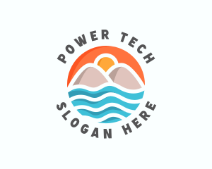 Seaside - Beach Mountain Travel logo design