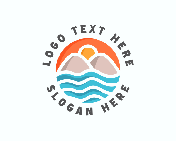 Island - Beach Mountain Travel logo design