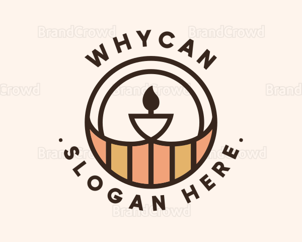 Candle Torch Badge Logo