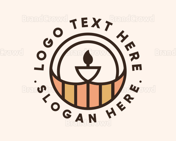 Candle Torch Badge Logo