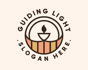 Candle Torch Badge logo design