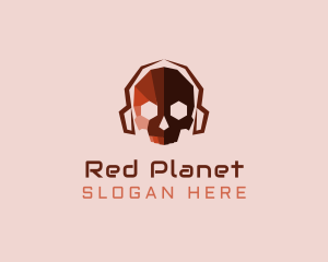 Red Skull Headphone logo design