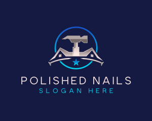 Hammer Construction Nail logo design