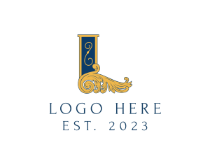 Supreme Ornate Flourish Letter L logo design