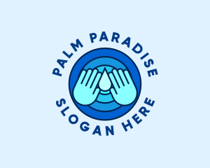 Palms Hand Droplet logo design