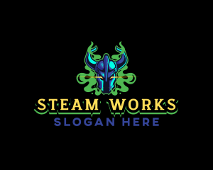 Steam - Warrior Gaming Smoke logo design