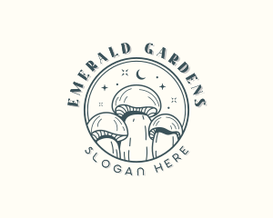 Whimsical Mushroom Garden logo design