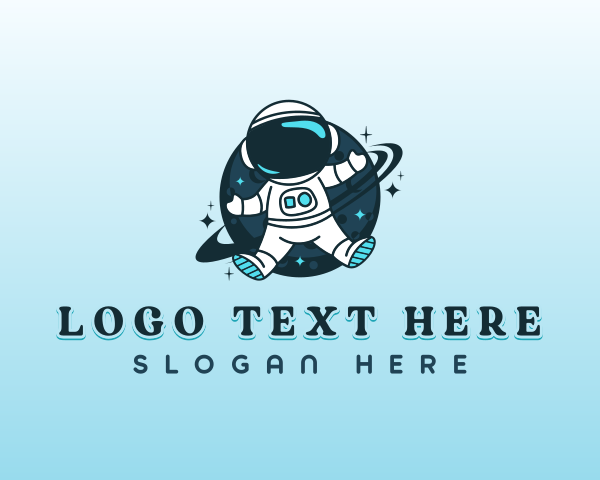 Solar System - Astronaut Planet Exploration logo design