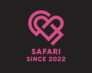 Couple Heart Dating logo design