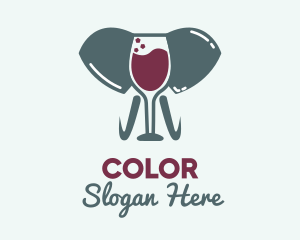 Campground - Elephant Wine Glass logo design