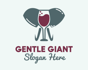 Elephant Wine Glass logo design