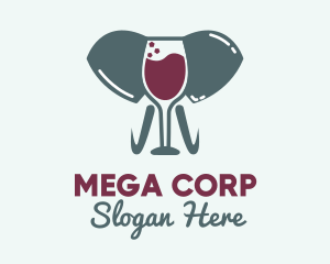 Giant - Elephant Wine Glass logo design