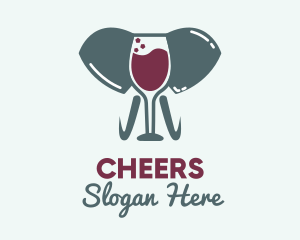 Savannah - Elephant Wine Glass logo design