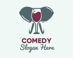 Pub - Elephant Wine Glass logo design