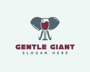 Elephant Wine Glass logo design