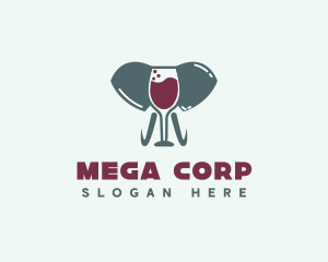 Elephant Wine Glass logo design
