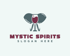 Elephant Wine Glass logo design