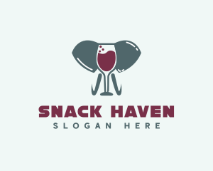 Elephant Wine Glass logo design