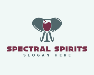 Elephant Wine Glass logo design