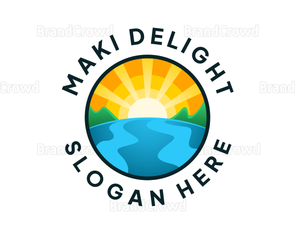 Tropical Beach Island Logo