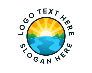 Coastal - Tropical Beach Island logo design