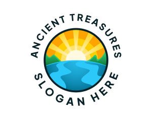 Tropical Beach Island Logo