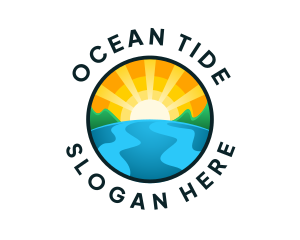 Tropical Beach Island logo design