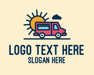 Car Rental - Cute Van Truck logo design