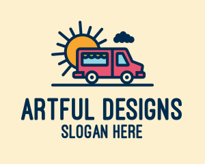 Illustration - Cute Van Truck logo design