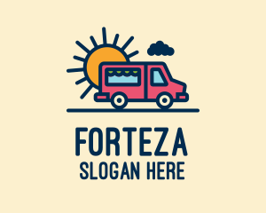 Cute Van Truck logo design