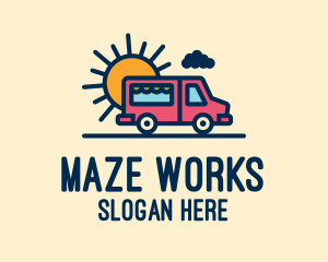 Cute Van Truck logo design