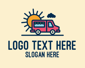 Road Trip - Cute Van Truck logo design