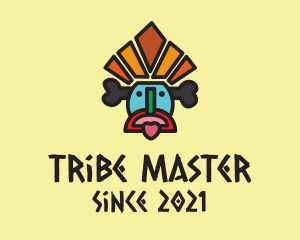 Chieftain - Multicolor Tribal Mask logo design