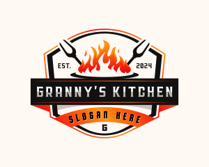 Grill Fire BBQ logo design