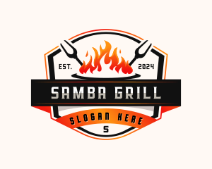 Grill Fire BBQ logo design