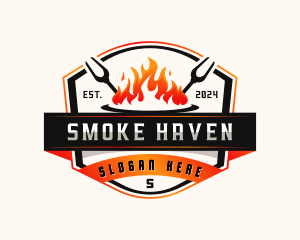 Grill Fire BBQ logo design