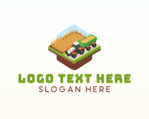 Wheat - Tractor Farming Agriculture logo design