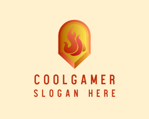 Flame - Gem Fire Heating logo design