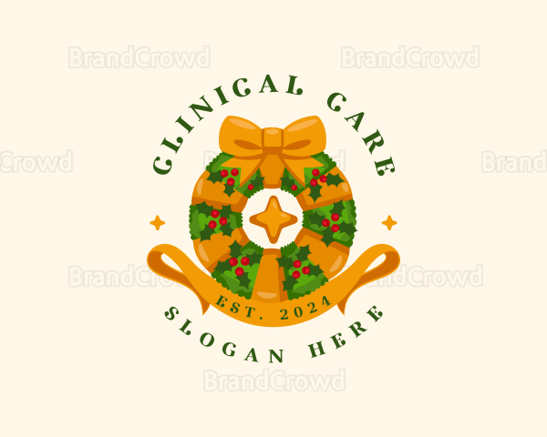 Christmas Festive Wreath Logo