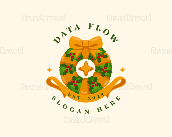 Christmas Festive Wreath Logo