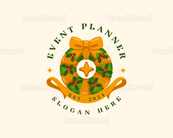 Christmas Festive Wreath Logo