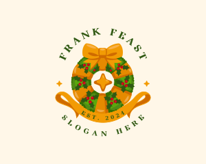 Christmas Festive Wreath logo design