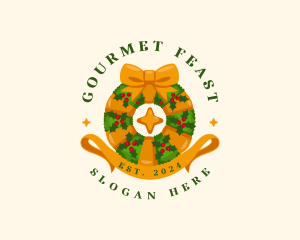 Christmas Festive Wreath logo design