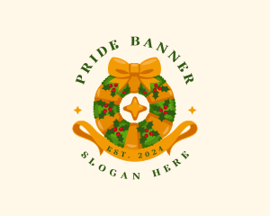 Christmas Festive Wreath logo design