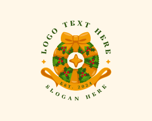 Gift Giving - Christmas Festive Wreath logo design
