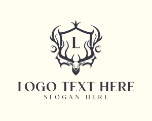 Hunt - Hunting Antlers Deer logo design