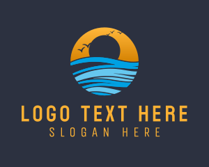 Vlogger - Sunset Ocean Holiday logo design