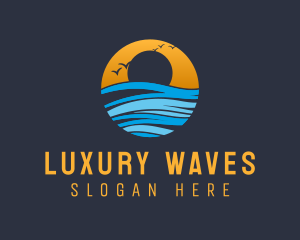 Sunset Ocean Holiday logo design