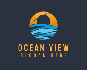 Sunset Ocean Holiday logo design