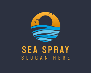 Sunset Ocean Holiday logo design